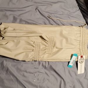 Faux leather joggers